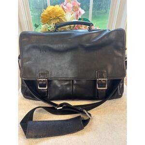 COACH Briefcase Leather BLK 5A06 unisex(110